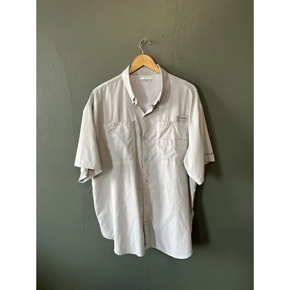 Columbia Mens Short Sleeve Double Pocket Button Up Shirt Size XL